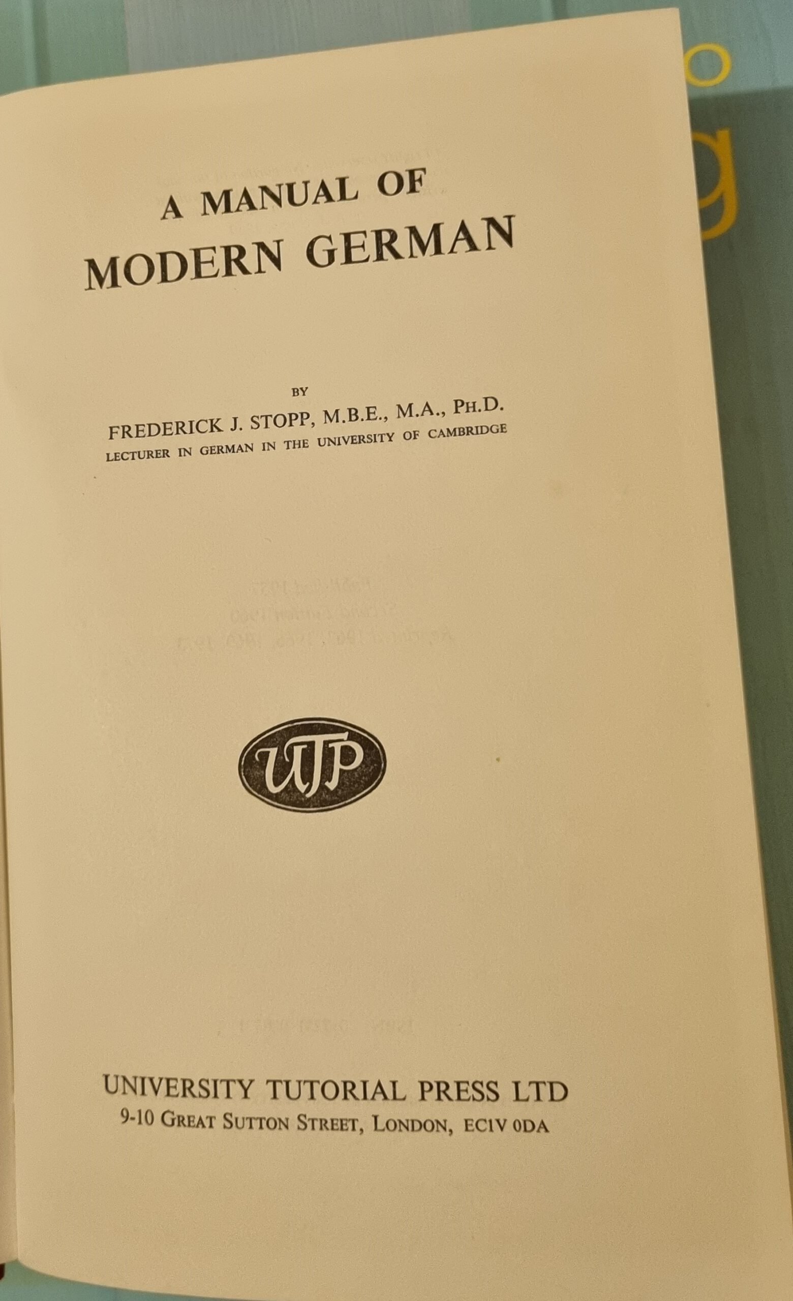 A Manual of Modern German