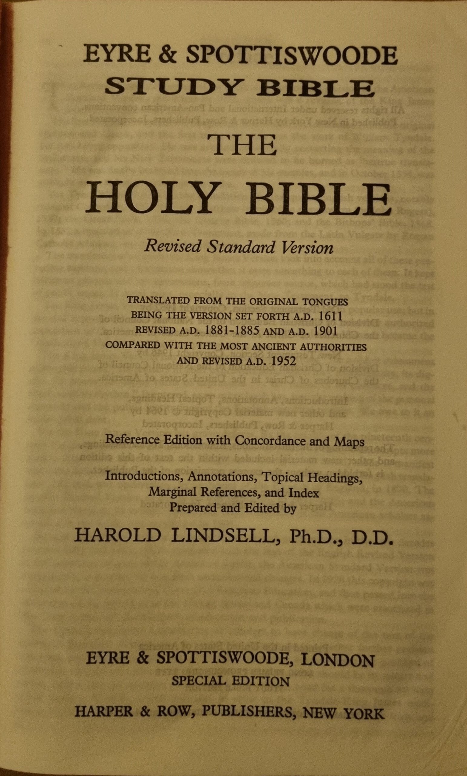 Eyre & Spottiswoode Study Bible: The Holy Bible