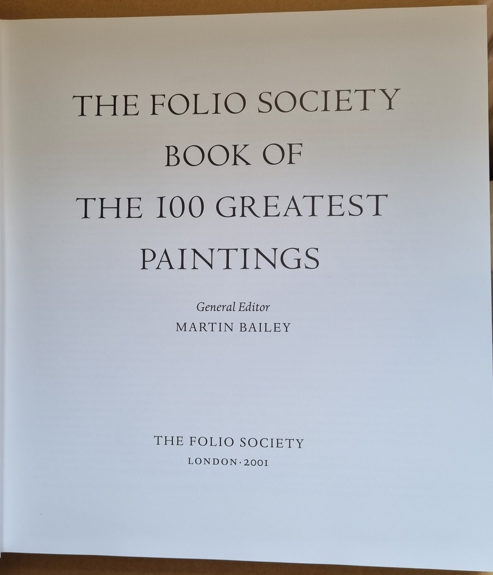 The Folio Society Book of The 100 Greatest Paintings