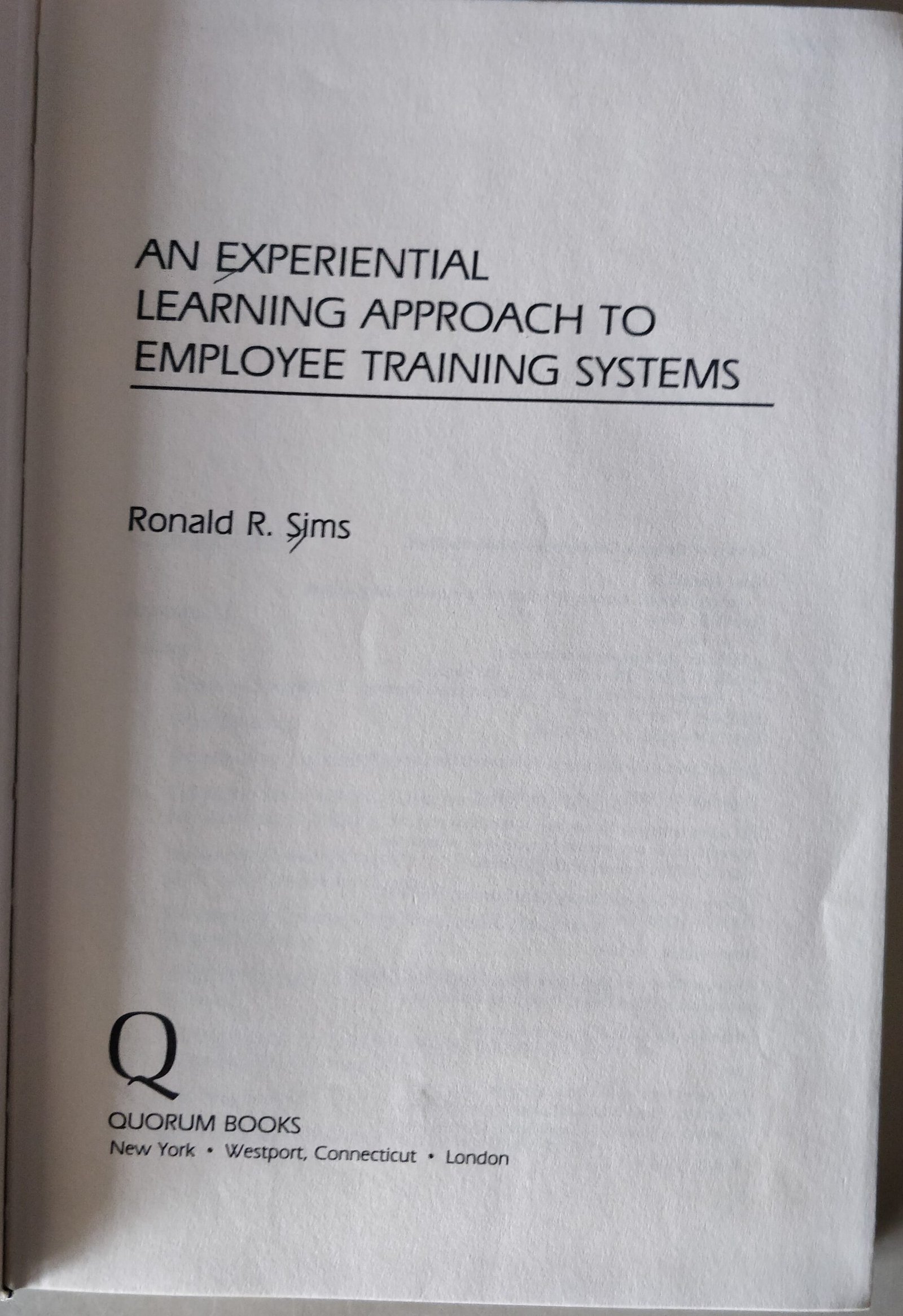 An Experiential Learning Approach to Employee Training Systems